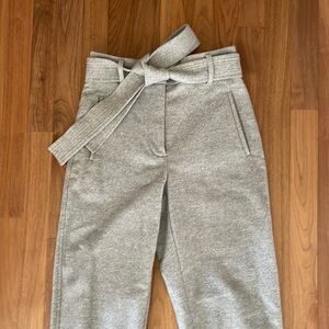 Wilfred soft grey cashmere wool high rise tie waist pant, sz 0